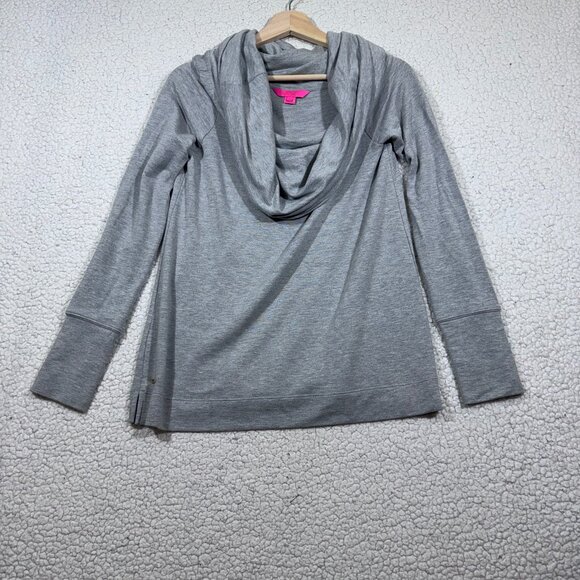 Lilly Pulitzer Tops - Lilly Pulitzer Womens Gray Cowl Neck Sweater Top Size Small Loungewear